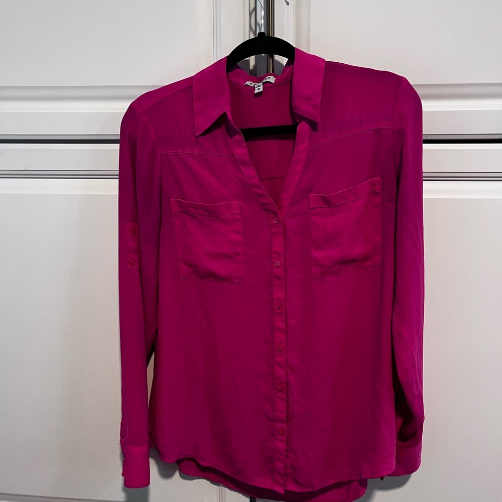 Express Fuchsia Button-Down Shirt